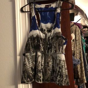 Material girl racer back zip up top